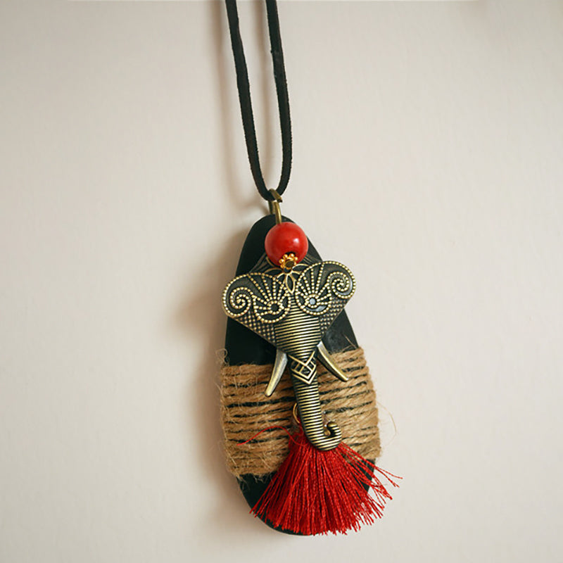 Collier à pampilles ethnique Vintage, pendentifs de pull