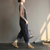 Plus Size - Vintage Women Corduroy Loose Overall