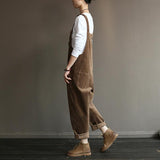 Plus Size - Vintage Women Corduroy Loose Overall