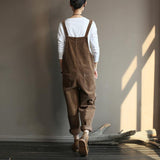 Plus Size - Vintage Women Corduroy Loose Overall
