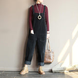 Plus Size - Vintage Women Corduroy Loose Overall
