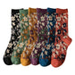 Women Floral Knitted Jacquard Autumn Winter Socks