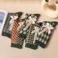 Chaussettes géométriques tricotées à carreaux floraux pour femmes