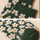 Chaussettes géométriques tricotées à carreaux floraux pour femmes