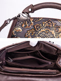 Women Leather Vintage Embossing Handbag Crossbody Bag