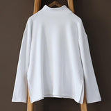 Women Pure Color Turtleneck Slim Top