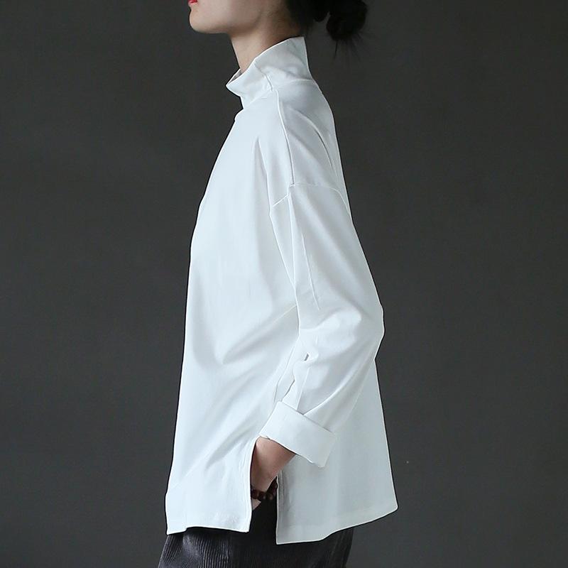 Women Pure Color Turtleneck Slim Top