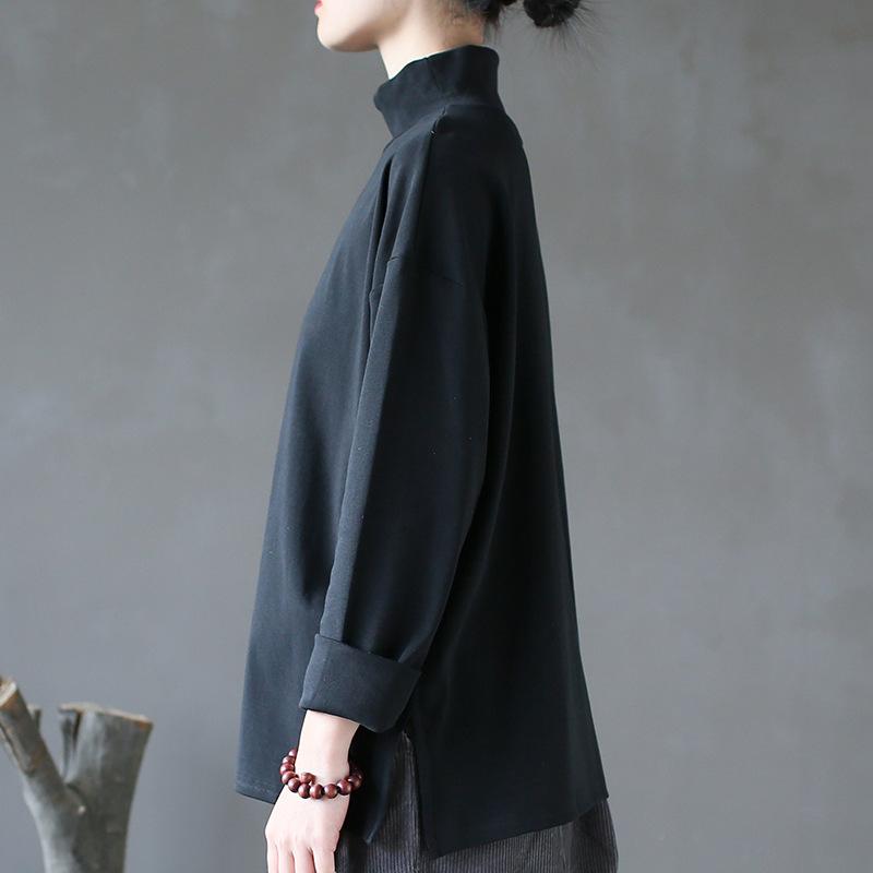 Women Pure Color Turtleneck Slim Top