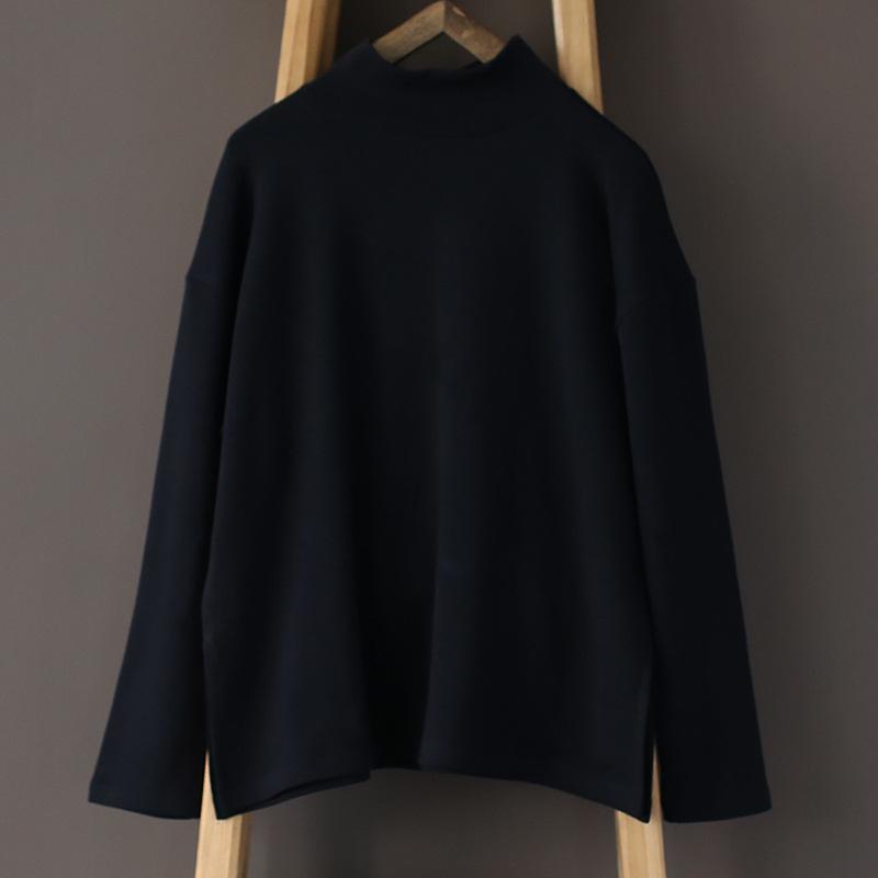 Women Pure Color Turtleneck Slim Top