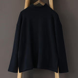 Women Pure Color Turtleneck Slim Top