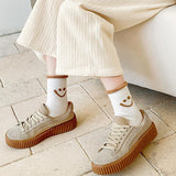 Women Smile Casual Simple Thick Warm Socks
