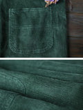 Plus Size - Women Solid Color Corduroy Jumpsuits