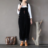 Plus Size - Women Solid Color Corduroy Jumpsuits