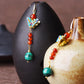 Boucles d'oreilles pendantes vintage en cloisonné pour femmes (une paire)