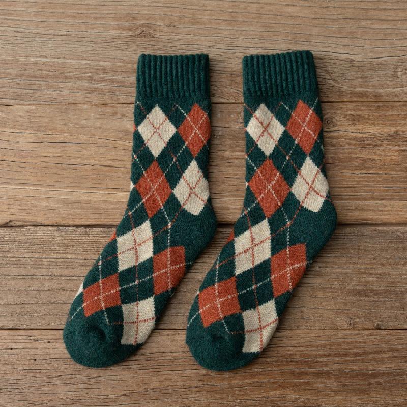 Women Vintage Geometric Knitted Casual Winter Socks