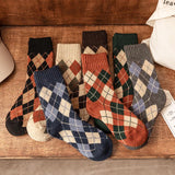 Women Vintage Geometric Knitted Casual Winter Socks