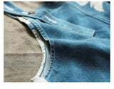 Printed Loose Thin Denim Overalls