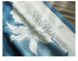 Printed Loose Thin Denim Overalls