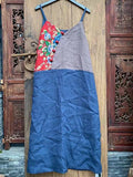 Women Ethnic Summer Patchwork Flower Button Vest Dress
