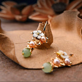 Ethnic Gold Plated Long Eardrop Earrings