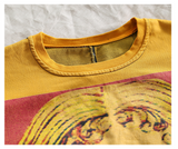 Art Cartoon Print Round Neck Sweater Dress