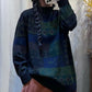Women Vintage Print Knitted Turtleneck Knitted Sweater
